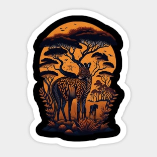 African Adventure - Roaming the Vast Savanna Sticker